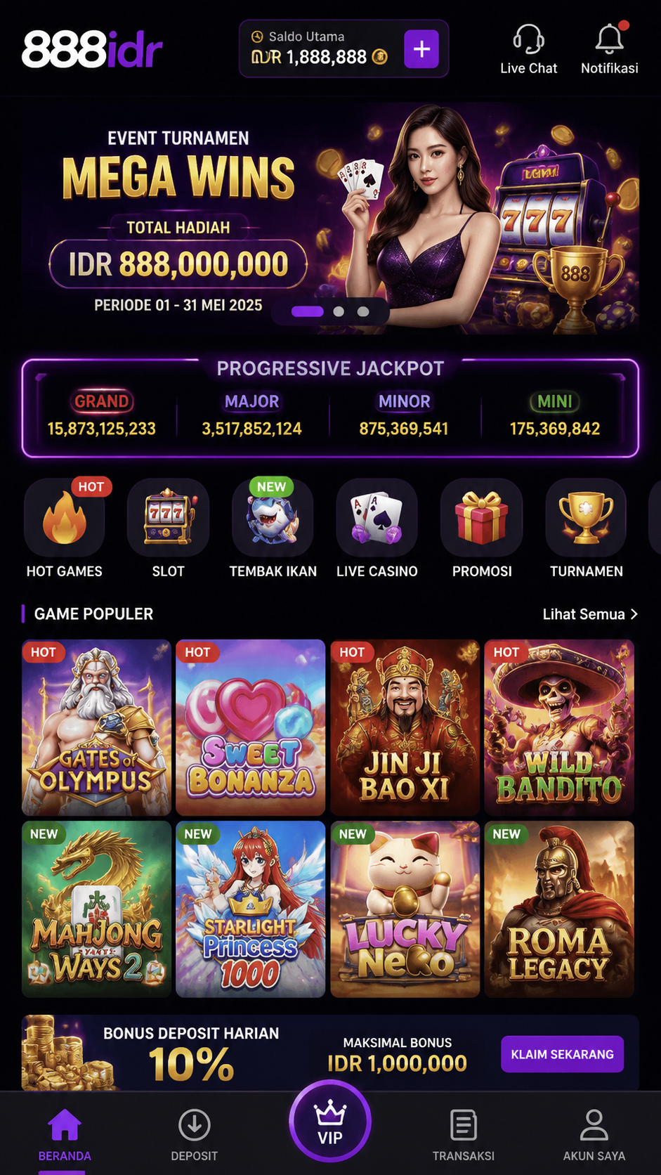 Screenshot 1 888idr